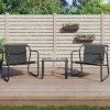MAISON EXCLUSIVE - Salon de jardin avec coussins 3 pcs anthracite acier