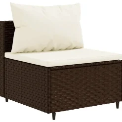 MAISON EXCLUSIVE - Salon de jardin avec coussins 7 pcs marron résine tressée