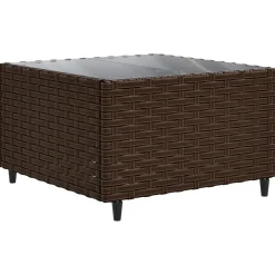 MAISON EXCLUSIVE - Salon de jardin avec coussins 7 pcs marron résine tressée