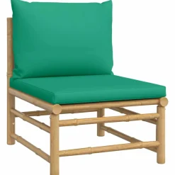 MAISON EXCLUSIVE - Salon de jardin 12 pcs avec coussins vert bambou