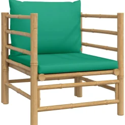 MAISON EXCLUSIVE - Salon de jardin 12 pcs avec coussins vert bambou