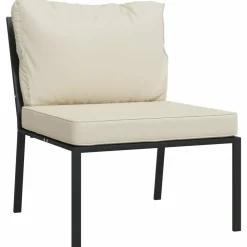 MAISON EXCLUSIVE - Salon de jardin 9 pcs avec coussins sable acier