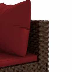 MAISON EXCLUSIVE - Salon de jardin 6 pcs avec coussins marron résine tressée