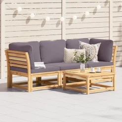 MAISON EXCLUSIVE - Salon de jardin 3 pcs avec coussins bois massif d'acacia