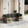 MAISON EXCLUSIVE - Salon de jardin 6 pcs avec coussins gris résine tressée