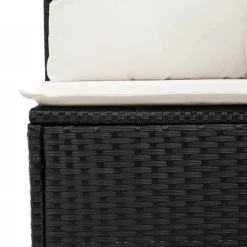 MAISON EXCLUSIVE - Salon de jardin 8 pcs avec coussins noir résine tressée