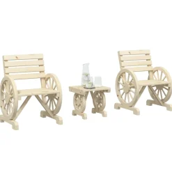 MAISON EXCLUSIVE - Salon de jardin 3 pcs bois de sapin massif