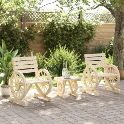 MAISON EXCLUSIVE - Salon de jardin 3 pcs bois de sapin massif