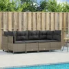 MAISON EXCLUSIVE - Salon de jardin 5 pcs avec coussins gris résine tressée