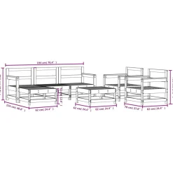 MAISON EXCLUSIVE - Salon de jardin 7 pcs bois massif douglas