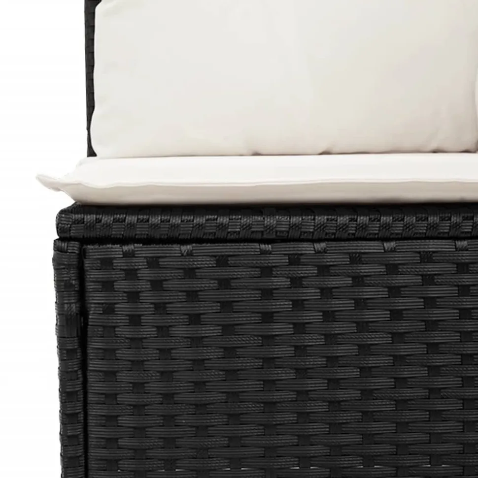 MAISON EXCLUSIVE - Salon de jardin 6 pcs avec coussins noir résine tressée