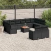 MAISON EXCLUSIVE - Salon de jardin avec coussins 13 pcs noir résine tressée