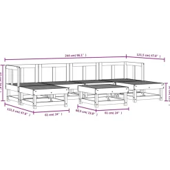 MAISON EXCLUSIVE - Salon de jardin 7 pcs bois massif douglas