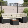 MAISON EXCLUSIVE - Salon de jardin 6 pcs avec coussins noir résine tressée