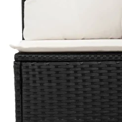 MAISON EXCLUSIVE - Salon de jardin 6 pcs avec coussins noir résine tressée