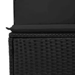MAISON EXCLUSIVE - Salon de jardin 7 pcs avec coussins noir résine tressée