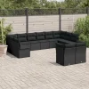 MAISON EXCLUSIVE - Salon de jardin 12 pcs avec coussins noir résine tressée