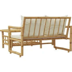 MAISON EXCLUSIVE - Salon de jardin 2 pcs avec coussins bambou