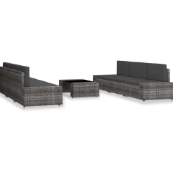 MAISON EXCLUSIVE - Salon de jardin 7 pcs résine tressée gris