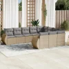 MAISON EXCLUSIVE - Salon de jardin avec coussins 10 pcs beige résine tressée