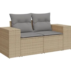 MAISON EXCLUSIVE - Salon de jardin avec coussins 8 pcs beige résine tressée