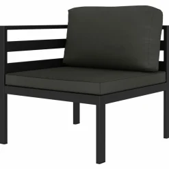 MAISON EXCLUSIVE - Salon de jardin 5 pcs avec coussins aluminium anthracite