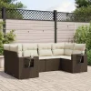 MAISON EXCLUSIVE - Salon de jardin avec coussins 6 pcs marron résine tressée