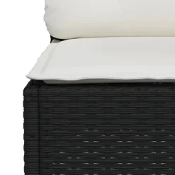 MAISON EXCLUSIVE - Salon de jardin 4 pcs avec coussins noir résine tressée