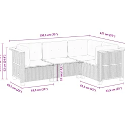 MAISON EXCLUSIVE - Salon de jardin 4 pcs avec coussins noir résine tressée