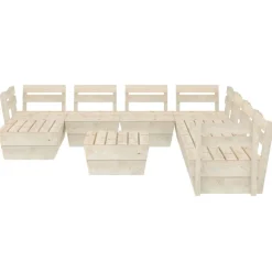 MAISON EXCLUSIVE - Salon de jardin palette 9 pcs bois d'épicéa imprégné