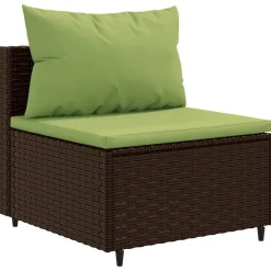 MAISON EXCLUSIVE - Salon de jardin 5 pcs avec coussins marron résine tressée