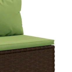 MAISON EXCLUSIVE - Salon de jardin 5 pcs avec coussins marron résine tressée