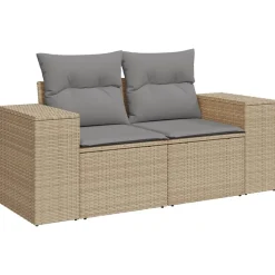 MAISON EXCLUSIVE - Salon de jardin avec coussins 7 pcs beige résine tressée
