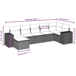 MAISON EXCLUSIVE - Salon de jardin avec coussins 7 pcs beige résine tressée