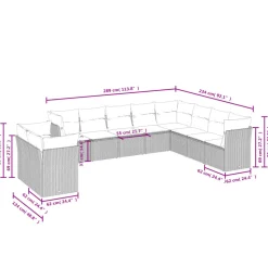 MAISON EXCLUSIVE - Salon de jardin avec coussins 10 pcs beige résine tressée