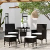 MAISON EXCLUSIVE - Salon de jardin 5 pcs résine tressée noir