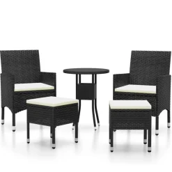 MAISON EXCLUSIVE - Salon de jardin 5 pcs résine tressée noir