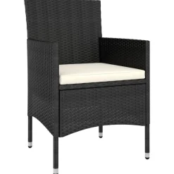 MAISON EXCLUSIVE - Salon de jardin 5 pcs résine tressée noir