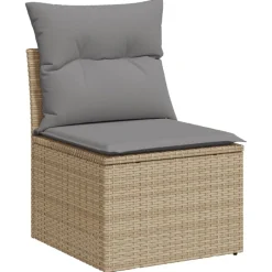MAISON EXCLUSIVE - Salon de jardin avec coussins 5 pcs beige résine tressée