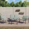 MAISON EXCLUSIVE - Salon de jardin avec coussins 4 pcs anthracite acier