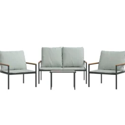 MAISON EXCLUSIVE - Salon de jardin avec coussins 4 pcs anthracite acier