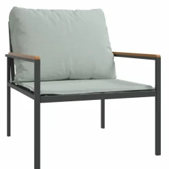 MAISON EXCLUSIVE - Salon de jardin avec coussins 4 pcs anthracite acier