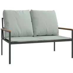MAISON EXCLUSIVE - Salon de jardin avec coussins 4 pcs anthracite acier