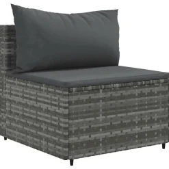 MAISON EXCLUSIVE - Salon de jardin avec coussins 7 pcs gris résine tressée