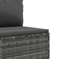 MAISON EXCLUSIVE - Salon de jardin avec coussins 7 pcs gris résine tressée