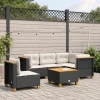 MAISON EXCLUSIVE - Salon de jardin 6 pcs avec coussins noir résine tressée
