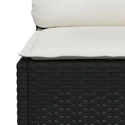 MAISON EXCLUSIVE - Salon de jardin 6 pcs avec coussins noir résine tressée