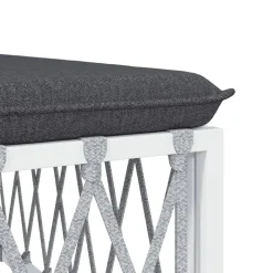 MAISON EXCLUSIVE - Salon de jardin avec coussins 5 pcs blanc acier