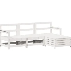 MAISON EXCLUSIVE - Salon de jardin 4 pcs blanc bois de pin massif