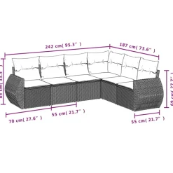 MAISON EXCLUSIVE - Salon de jardin avec coussins 6 pcs beige résine tressée
